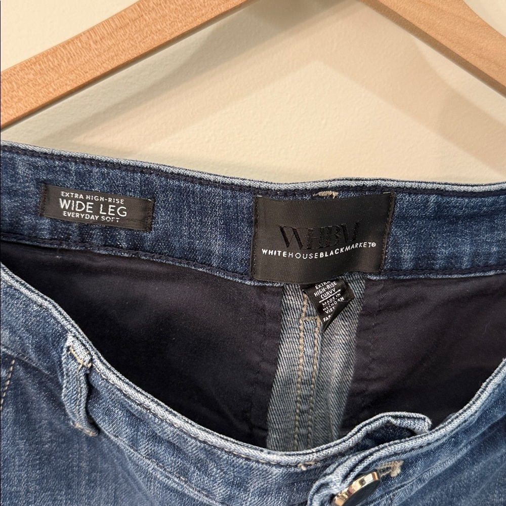 White House Black Market Extra High-Rise Curvey Wide Leg Everyday SOFT Jeans 👖 - Picture 3 of 9